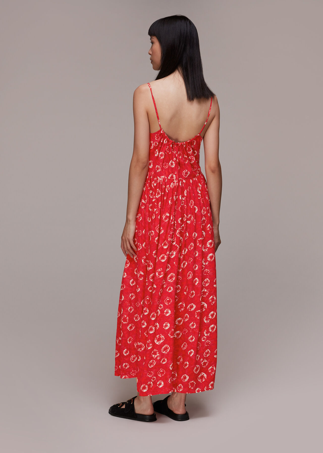 Multicolour Tie Dye Floral Carmen Dress WHISTLES Whistles UK