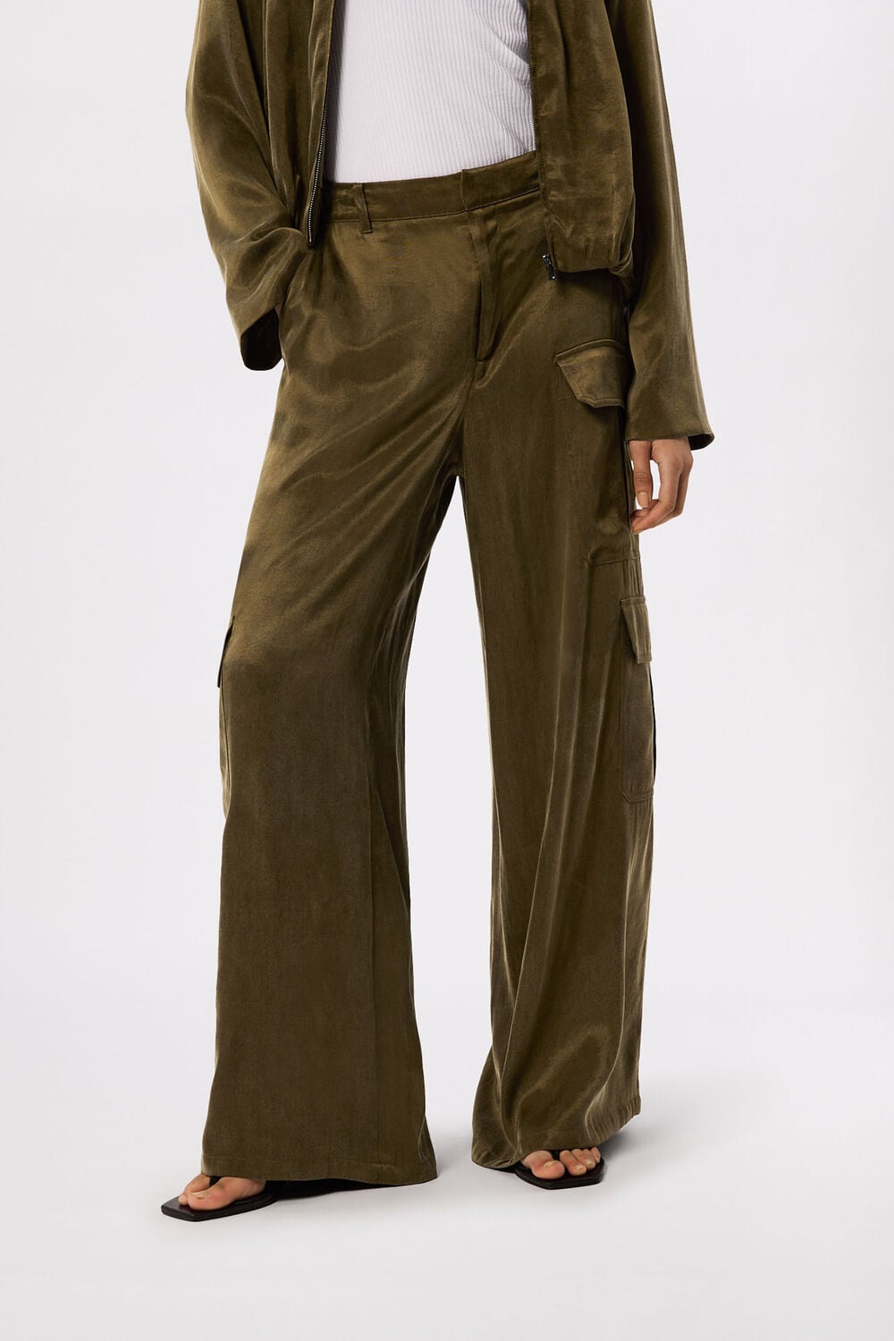 Khaki Fluid Cargo Trouser