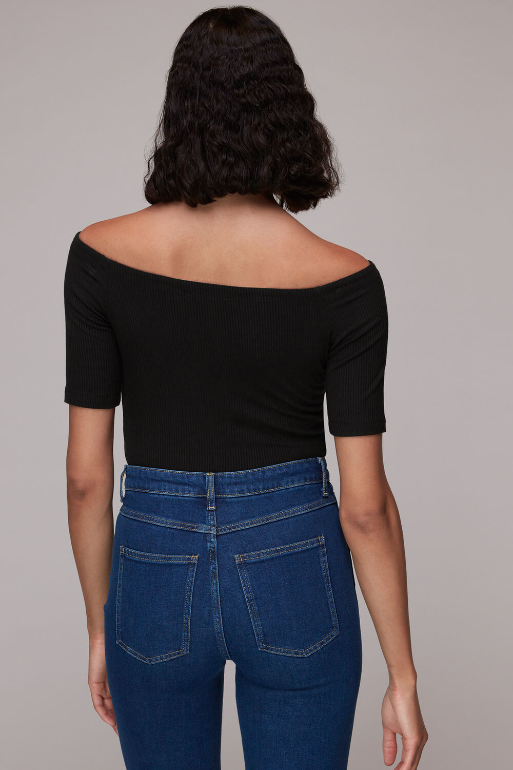 Black Rumi Ribbed Bardot
