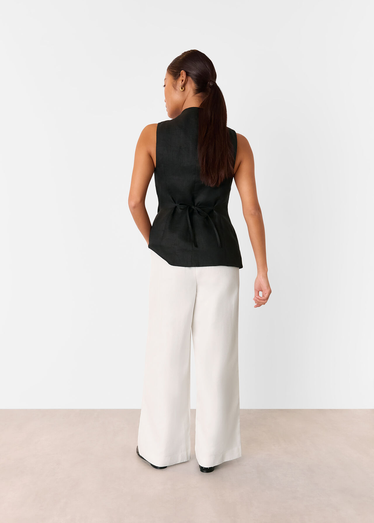 Petite Leona Linen Blend Trouser