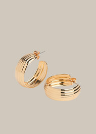 Large Linear Hoop Earring