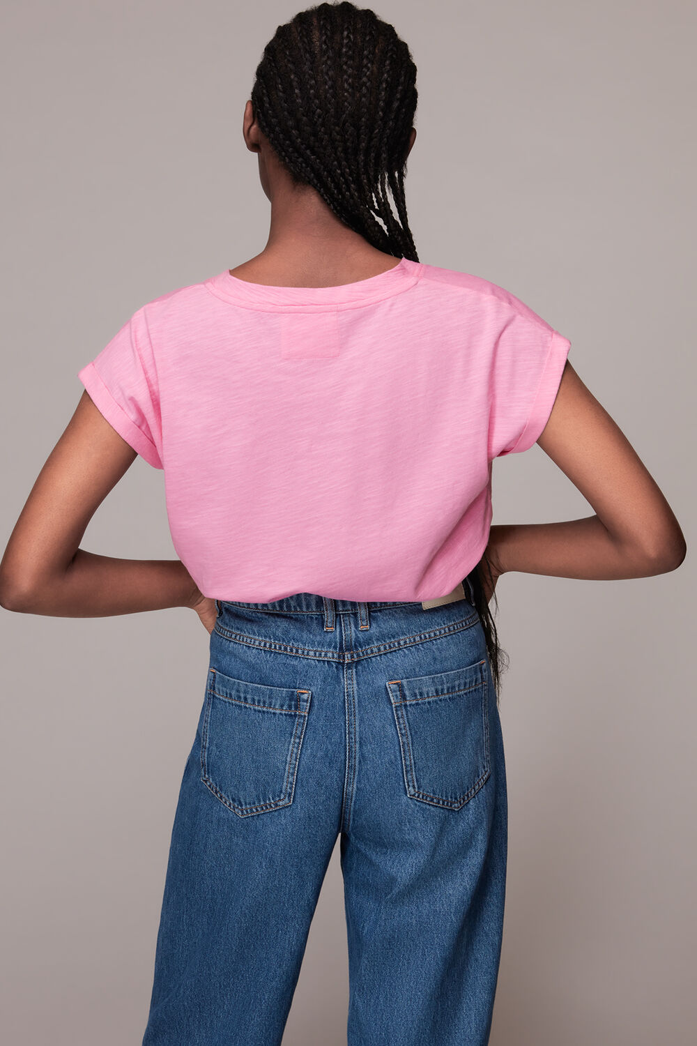 Willa V Neck Cap Sleeve Tee