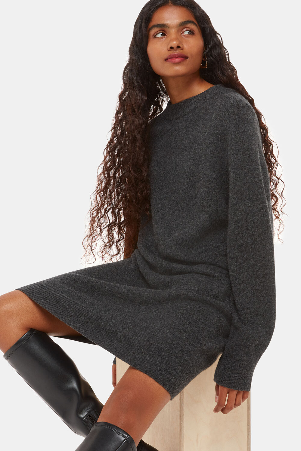 Petite Ava Round Neck Knitted Dress