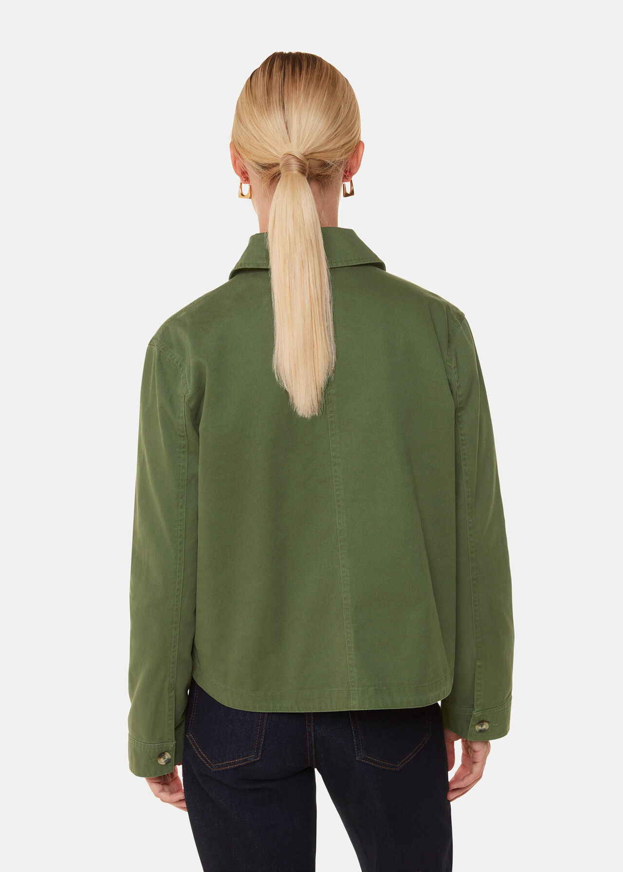 Whistles Marie Casual Jacket Dark Green Whistles Marie Casual Jacket Dark Green