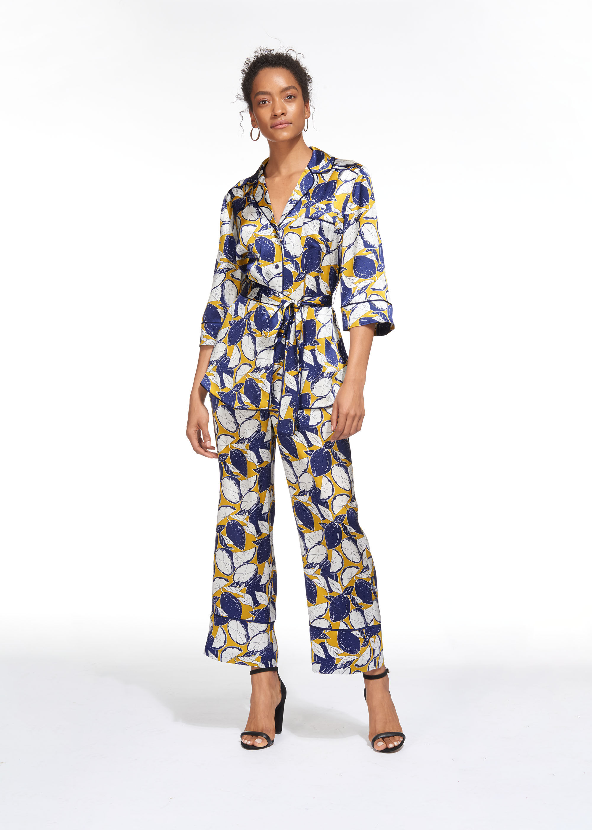 Yellow best sale silk trousers