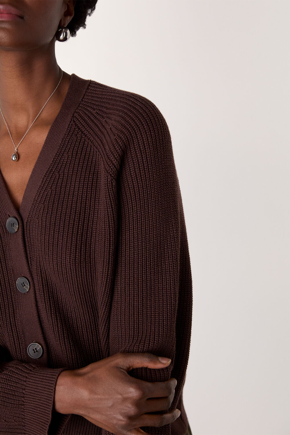 V Neck Cotton Cardigan