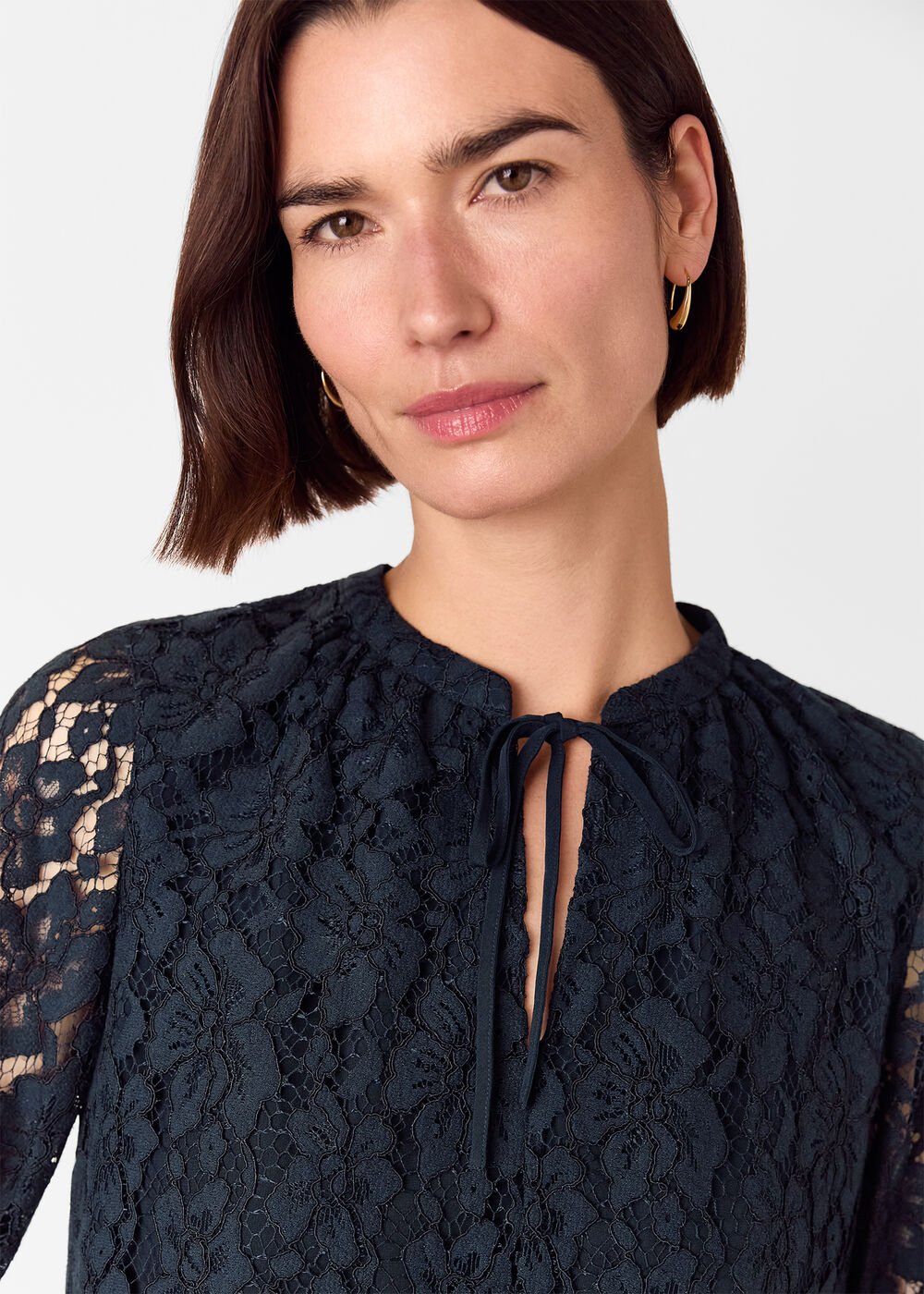 Lace Tie Detail Blouse