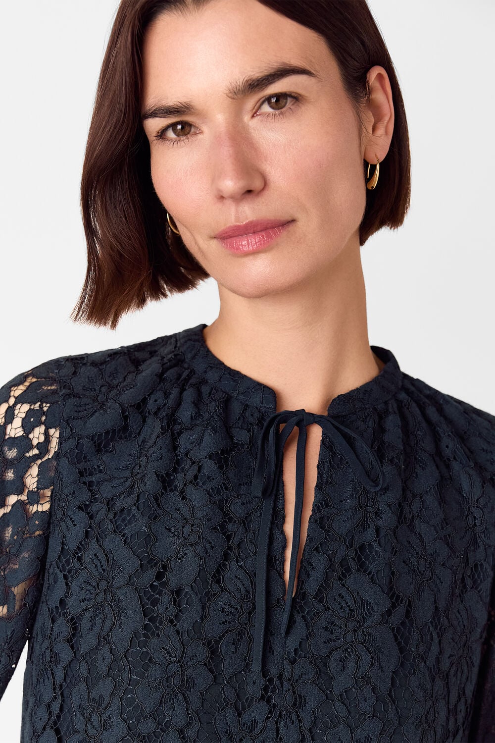 Lace Tie Detail Blouse