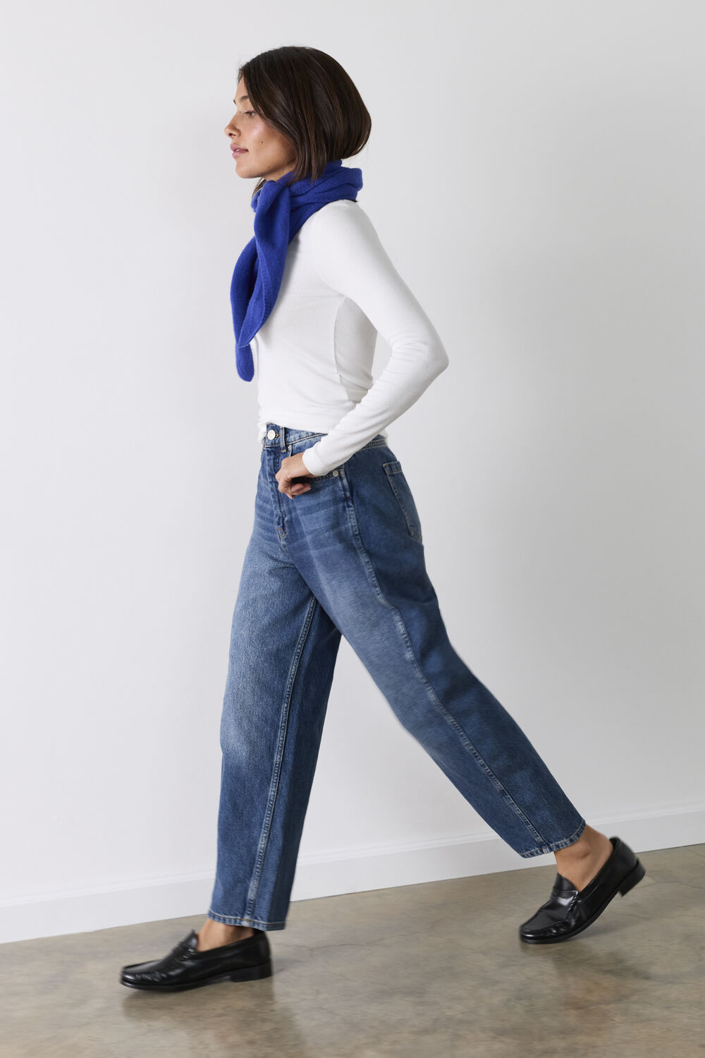 Denim Petite Authentic Barrel Leg Jean