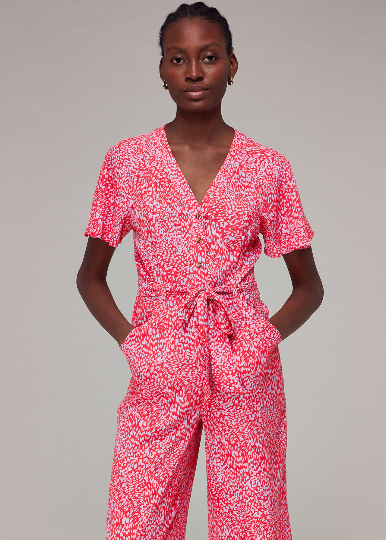 Diagonal Leopard Jumpsuit