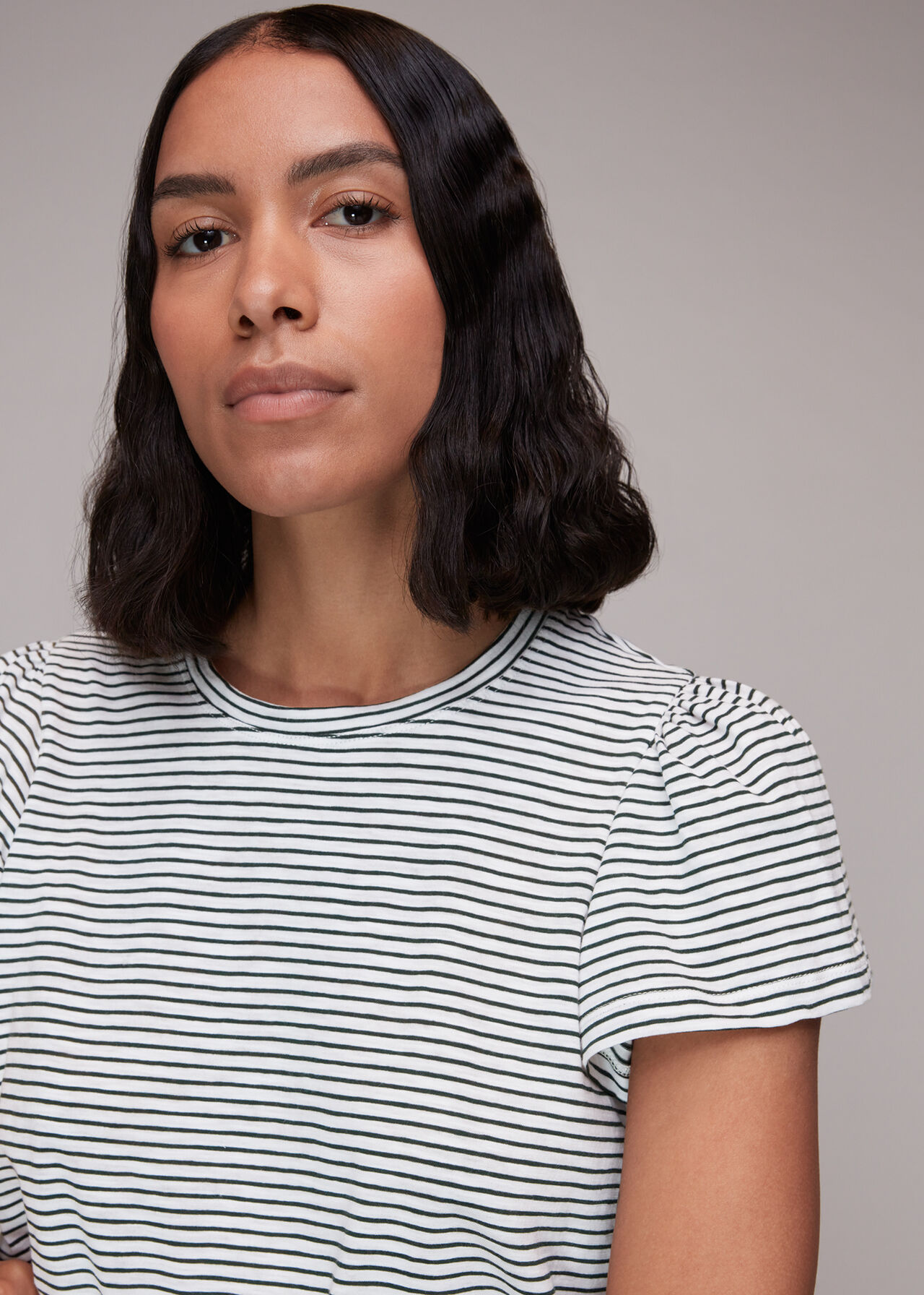 Cotton Frill Stripe T Shirt