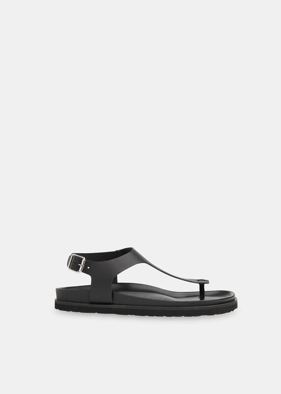 Black Simmi Toe Post Sandal