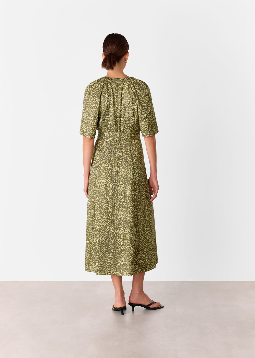 Petite Leopard Viscose Midi Dress