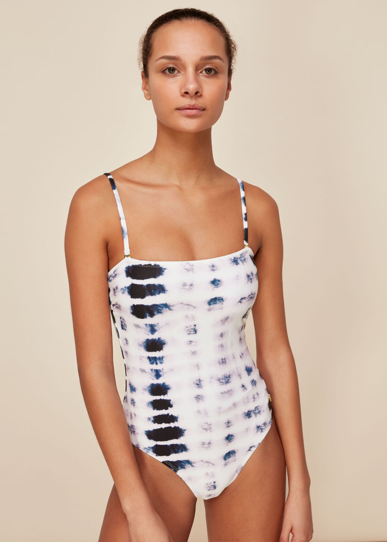 Multicolour Tie Dye Square Neck Swimsuit, WHISTLES