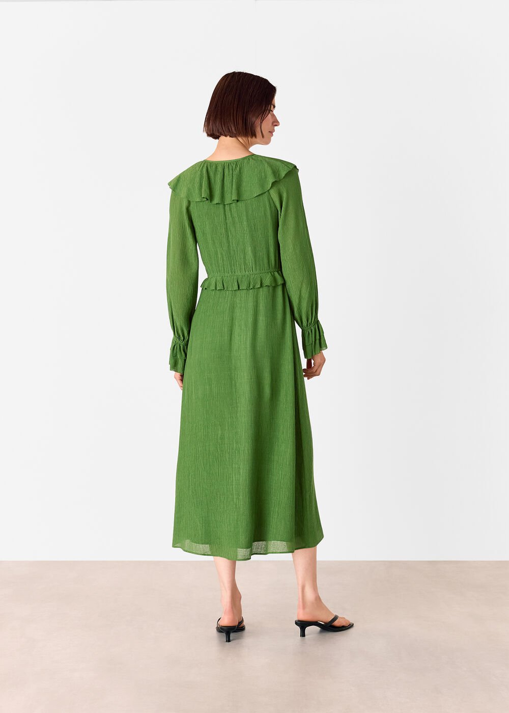 Frill Boho Midi Dress