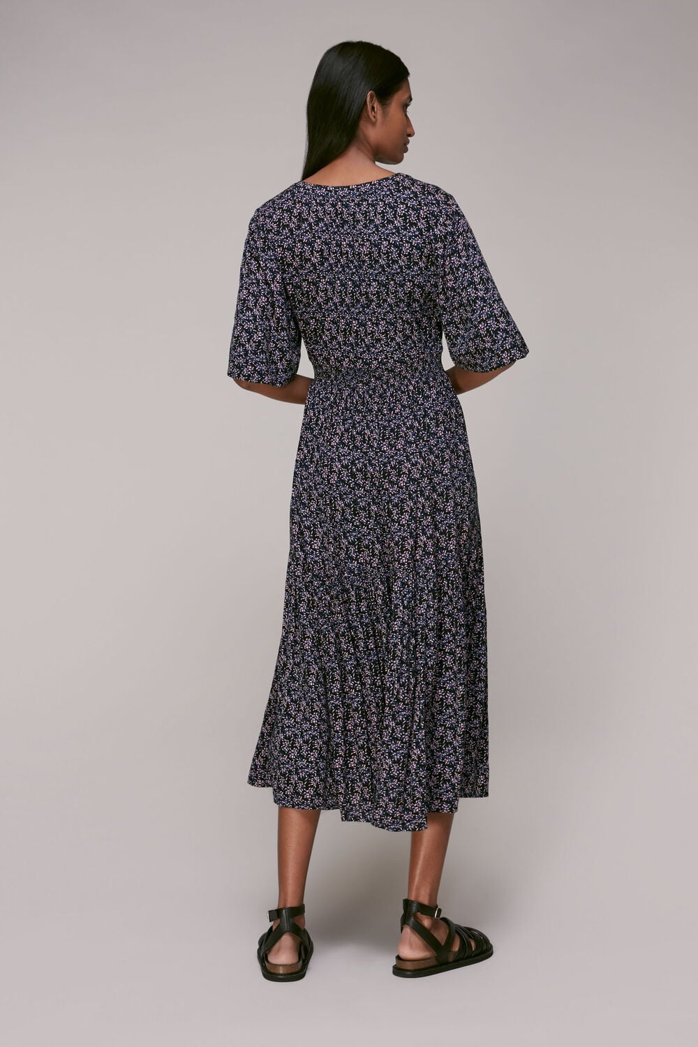 Kinetic Floral Midi Dress Multicolour