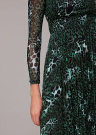 Night Cat Pleated Mesh Dress