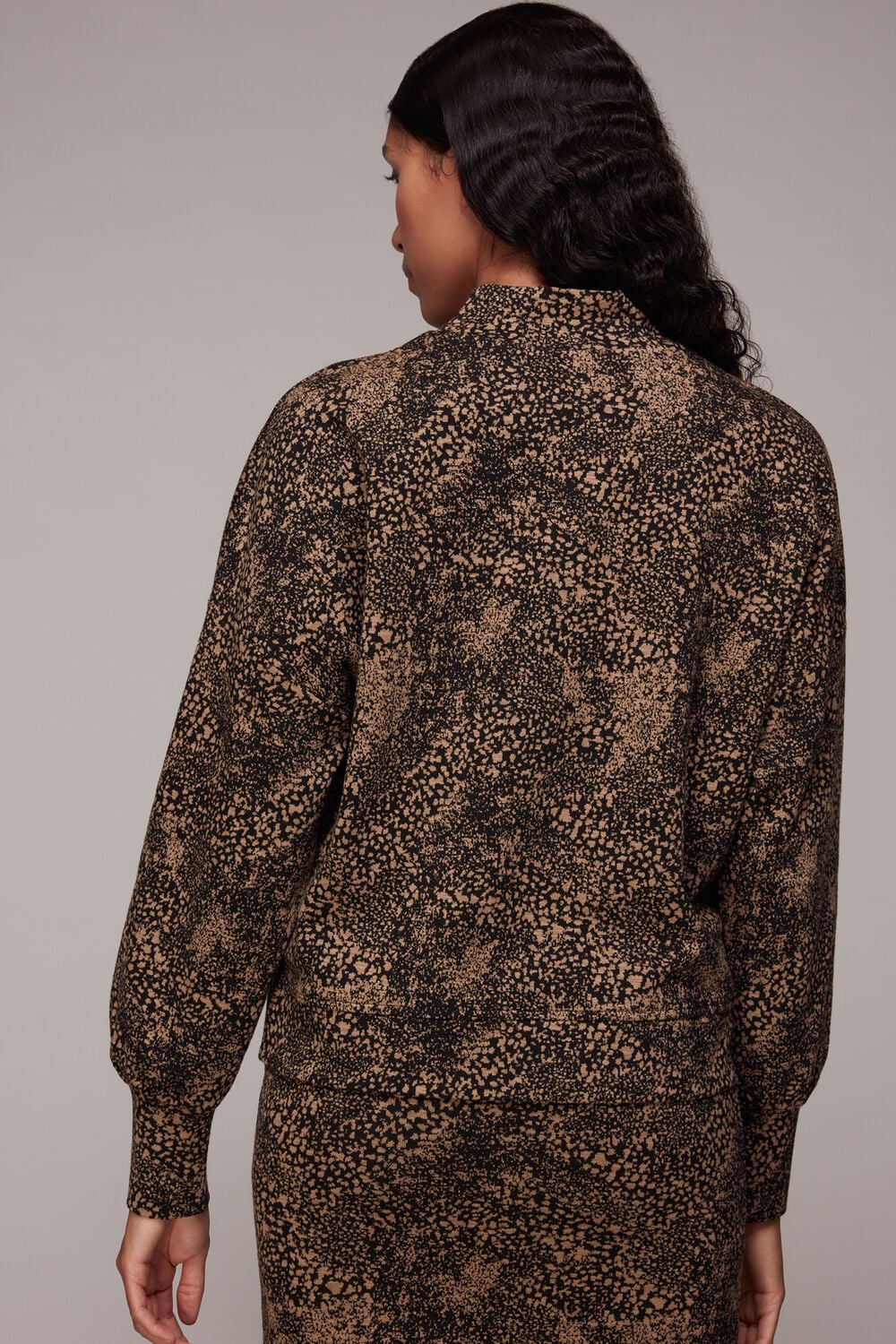 Animal Jacquard High Neck Top