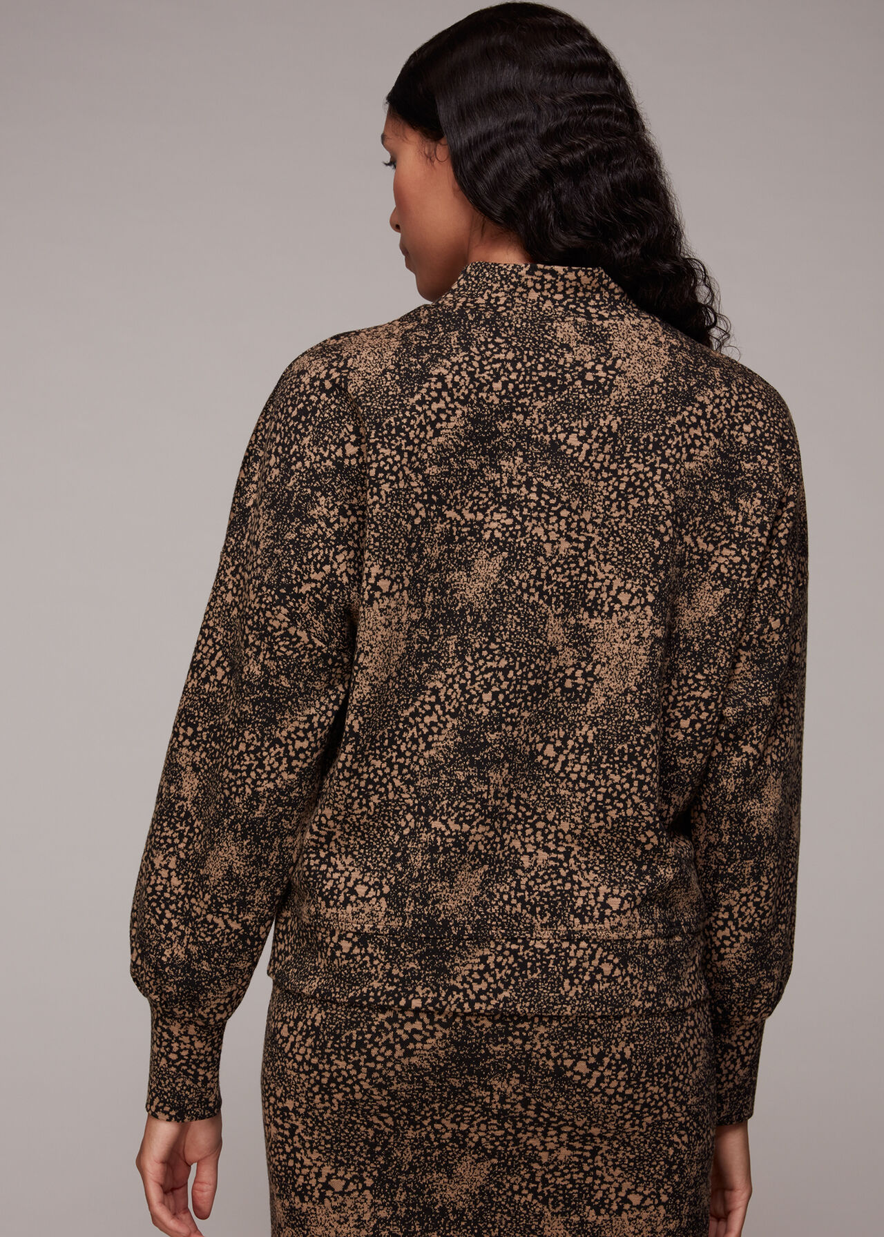 Animal Jacquard High Neck Top