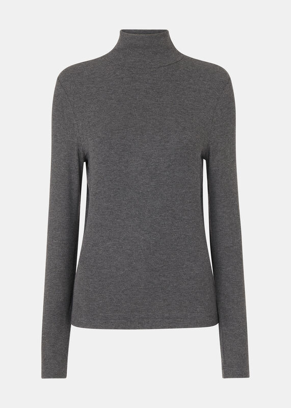 Dark Grey Essential Ribbed Polo