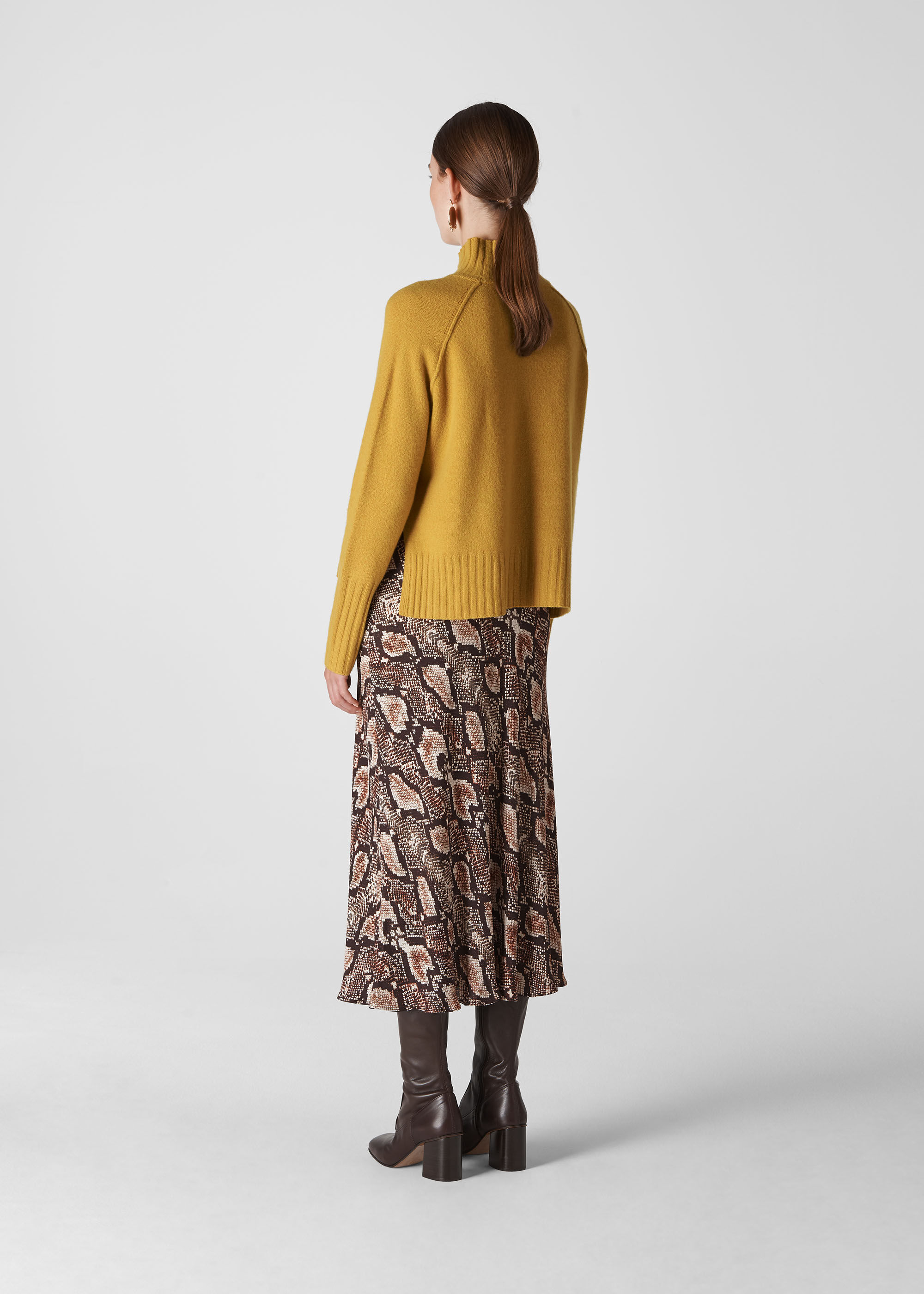 Express snake top print skirt