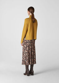 Snake Print Bias Cut Skirt Snake Print