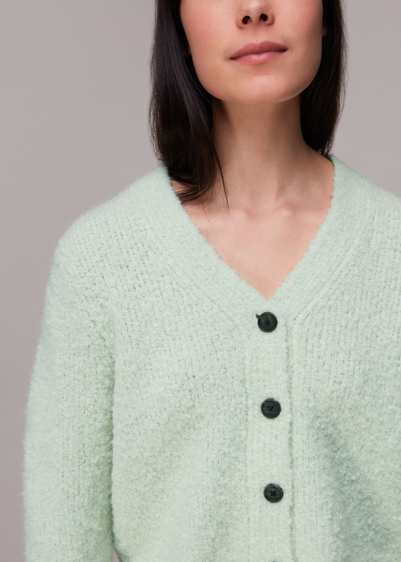 Cropped Boucle Cardigan
