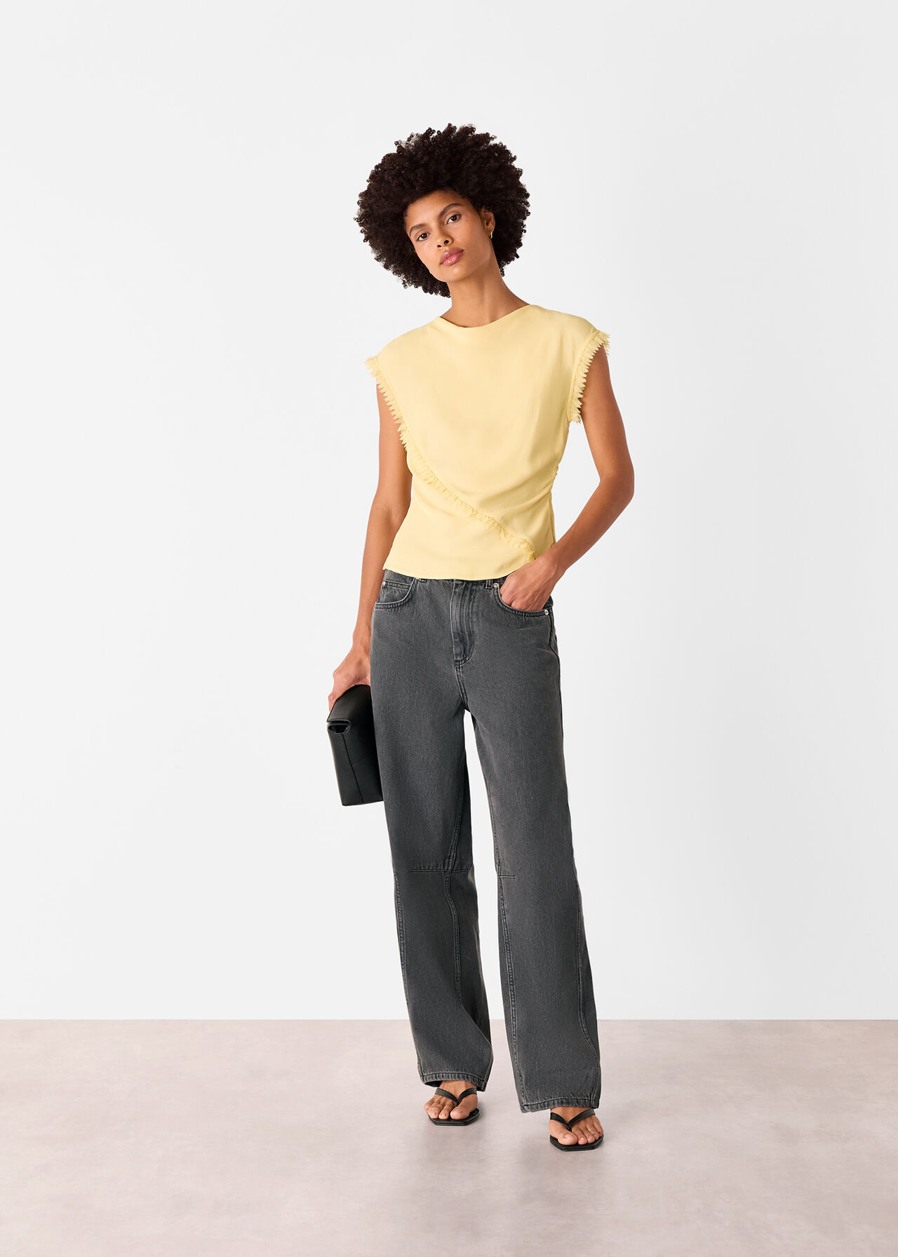Toril Textured Trim Detail Top
