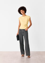 Toril Textured Trim Detail Top