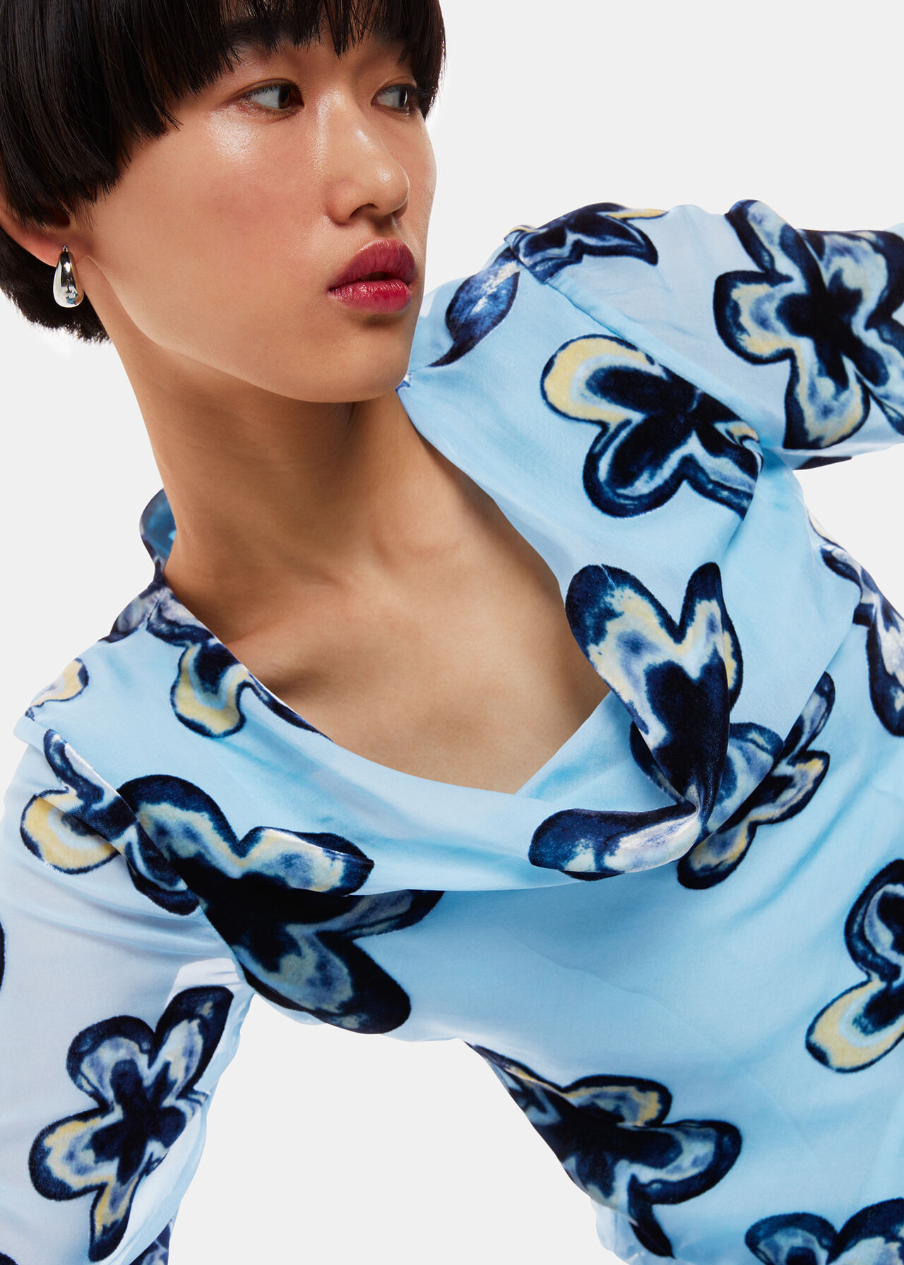Hazy Floral Velvet Top