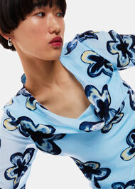 Hazy Floral Velvet Top