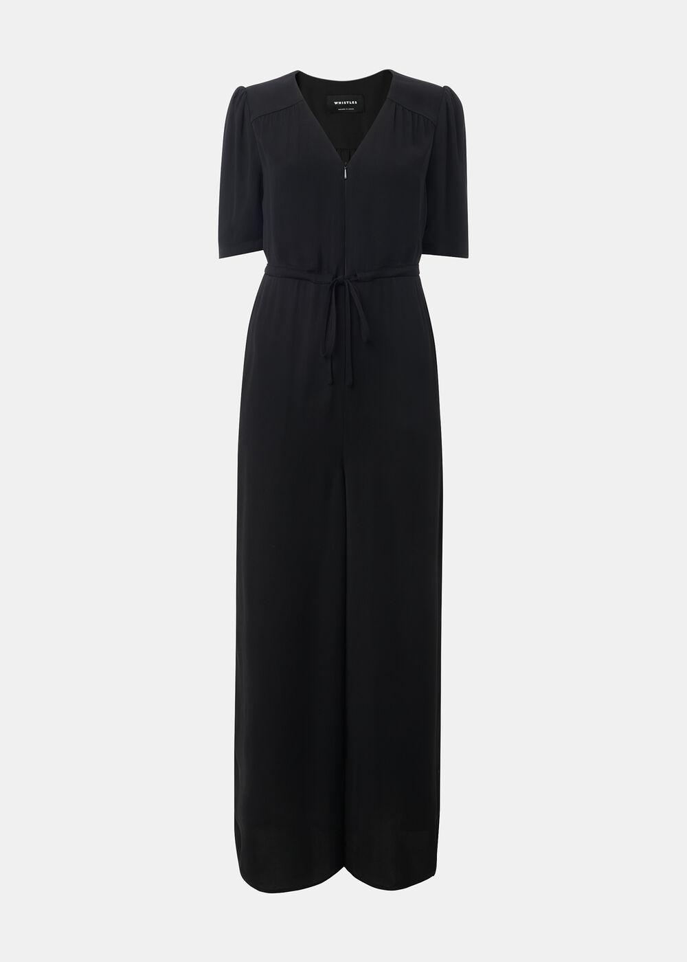 Short Sleeve Tie Jumpsuit
