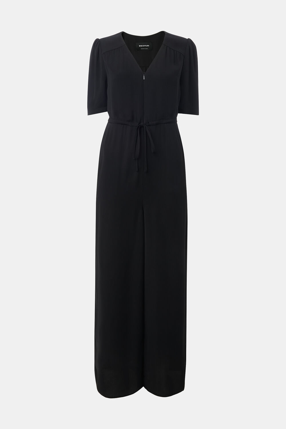Short Sleeve Tie Jumpsuit