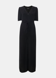 Short Sleeve Tie Jumpsuit