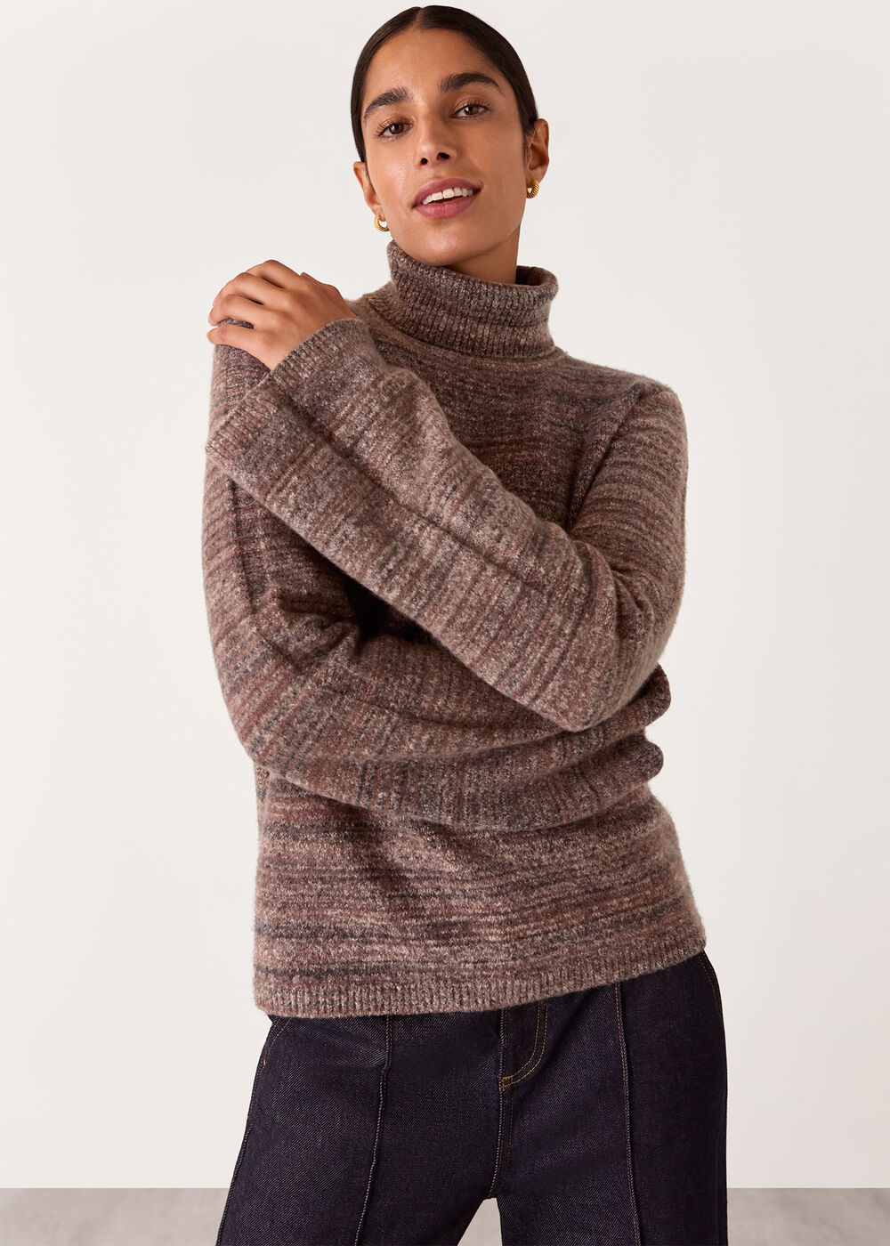 Textured Funnel Neck Knit