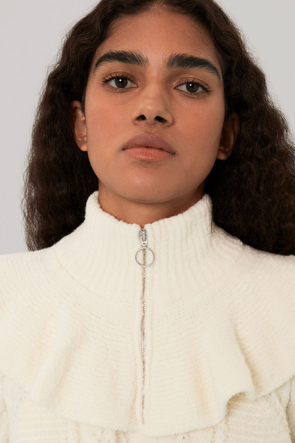 Electra Zip Frill Cable Knit