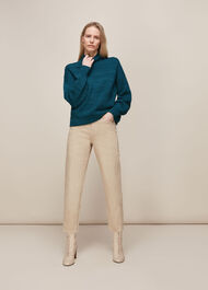 Moss Stitch Textured Knit Teal