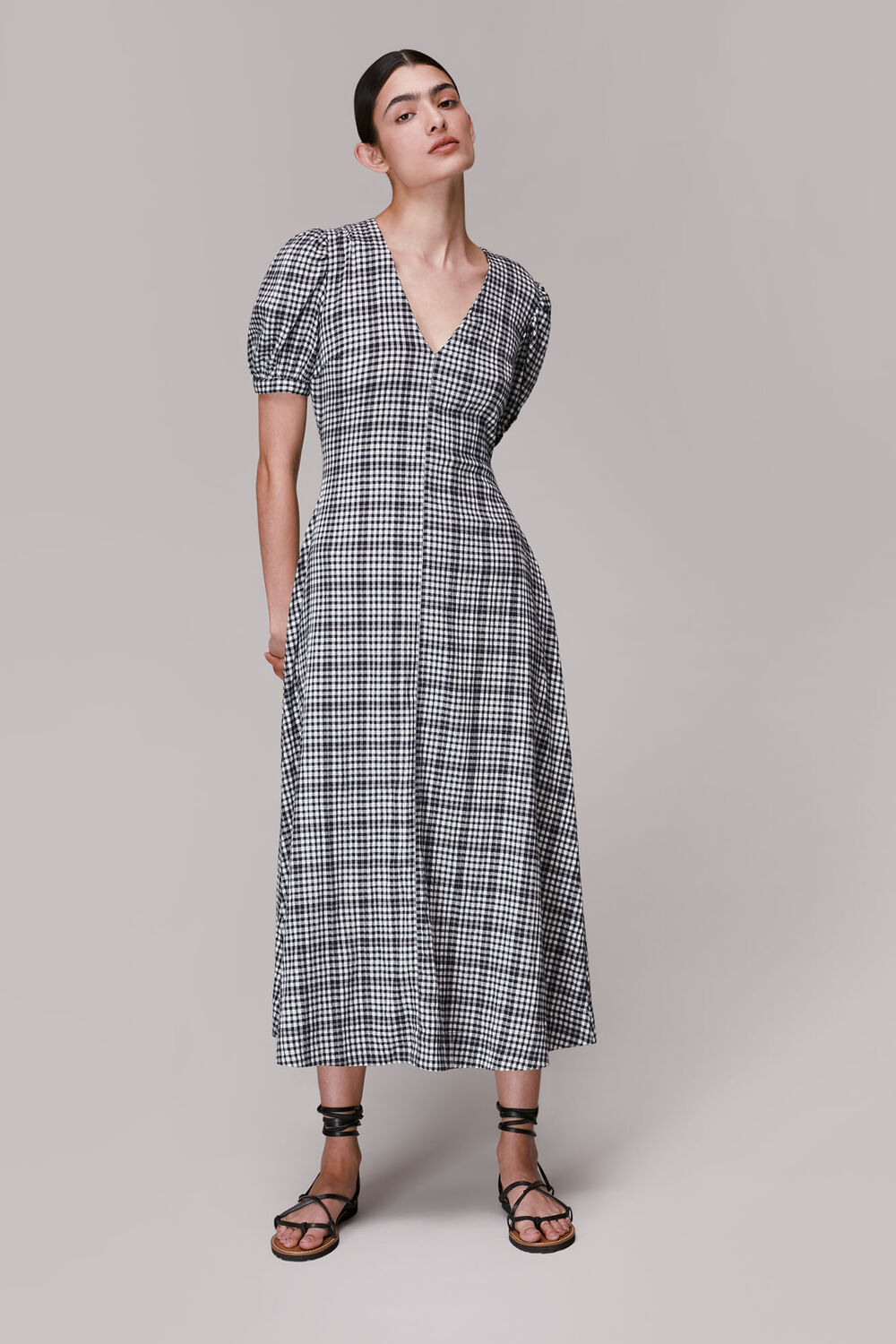 Multicolour Tabitha Checked Midi Dress