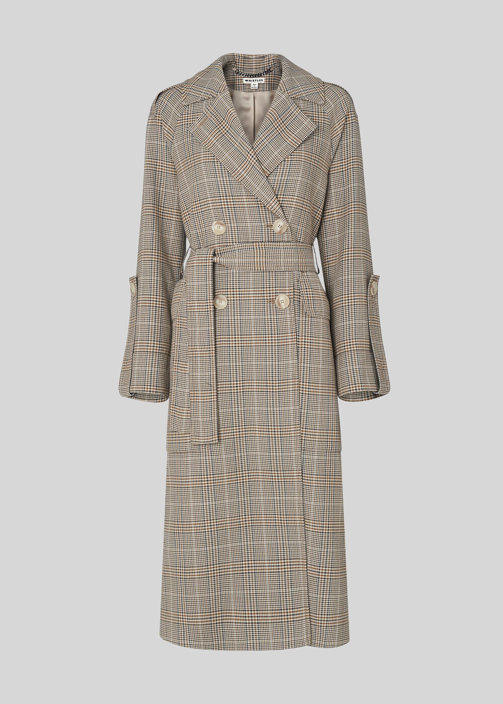 Check Trench Coat Multicolour
