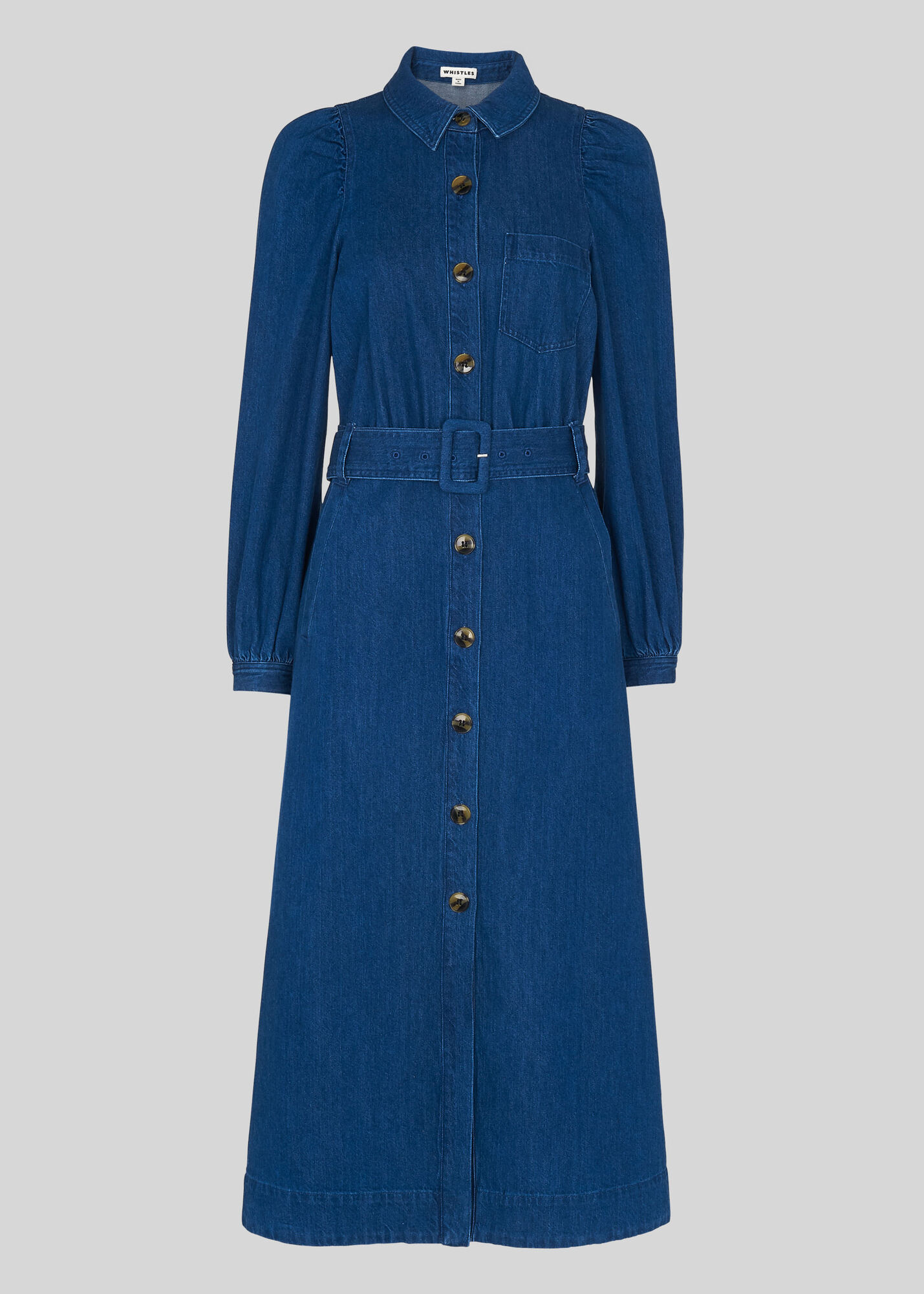 Denim Denim Belted Midi Dress WHISTLES