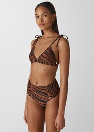 Zebra Print Bikini Top Multicolour