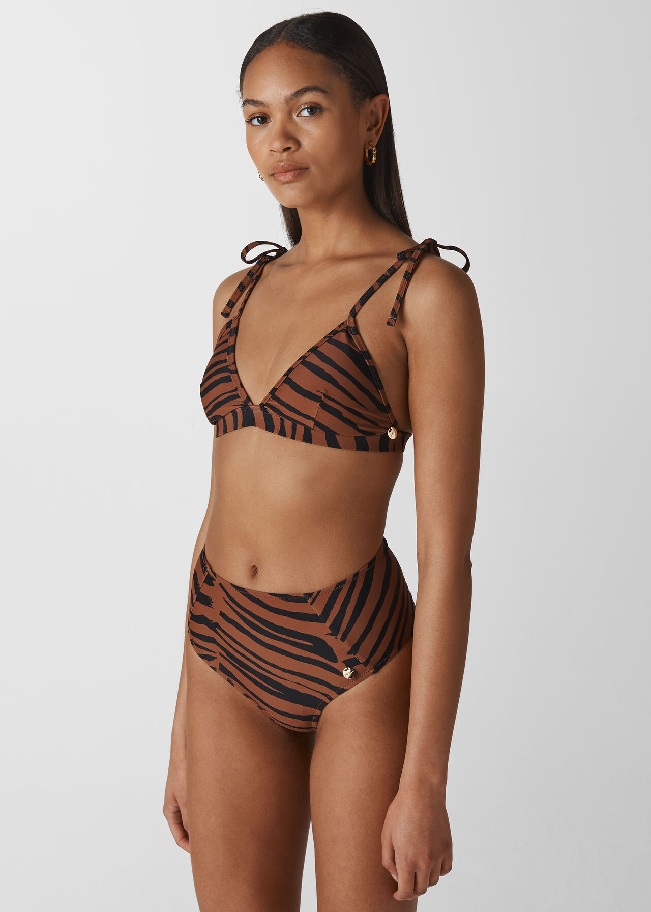 Zebra Print Bikini Top Multicolour