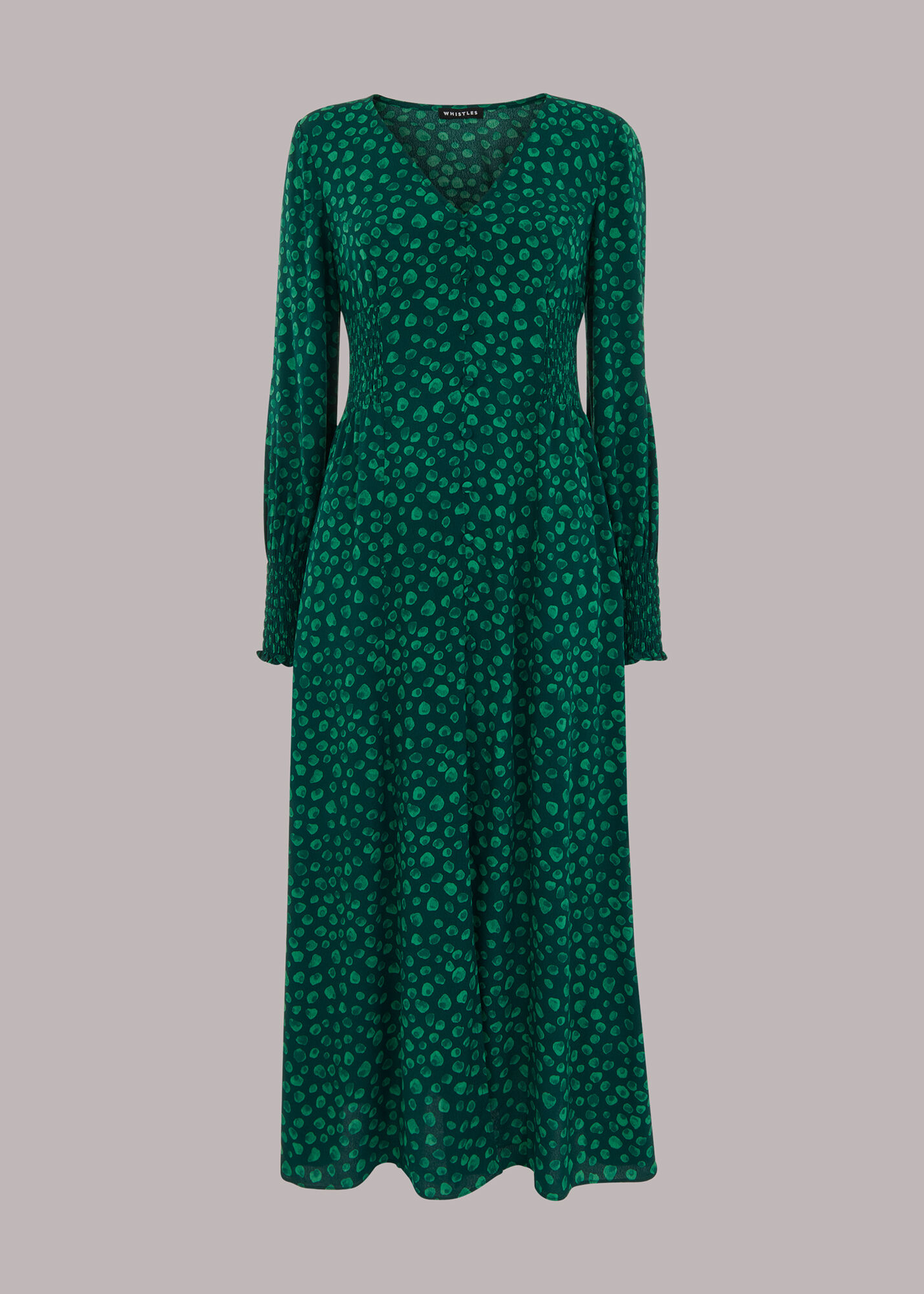 Green Lava Spot Print Midi Dress