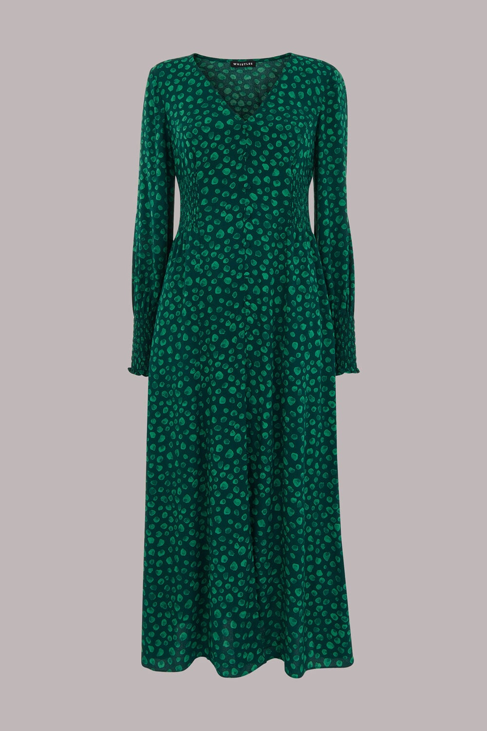 Green Lava Spot Print Midi Dress