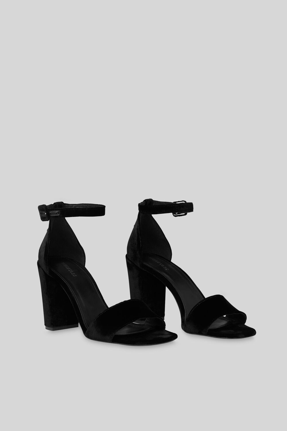 Alba Velvet Block Heel Sandal Black