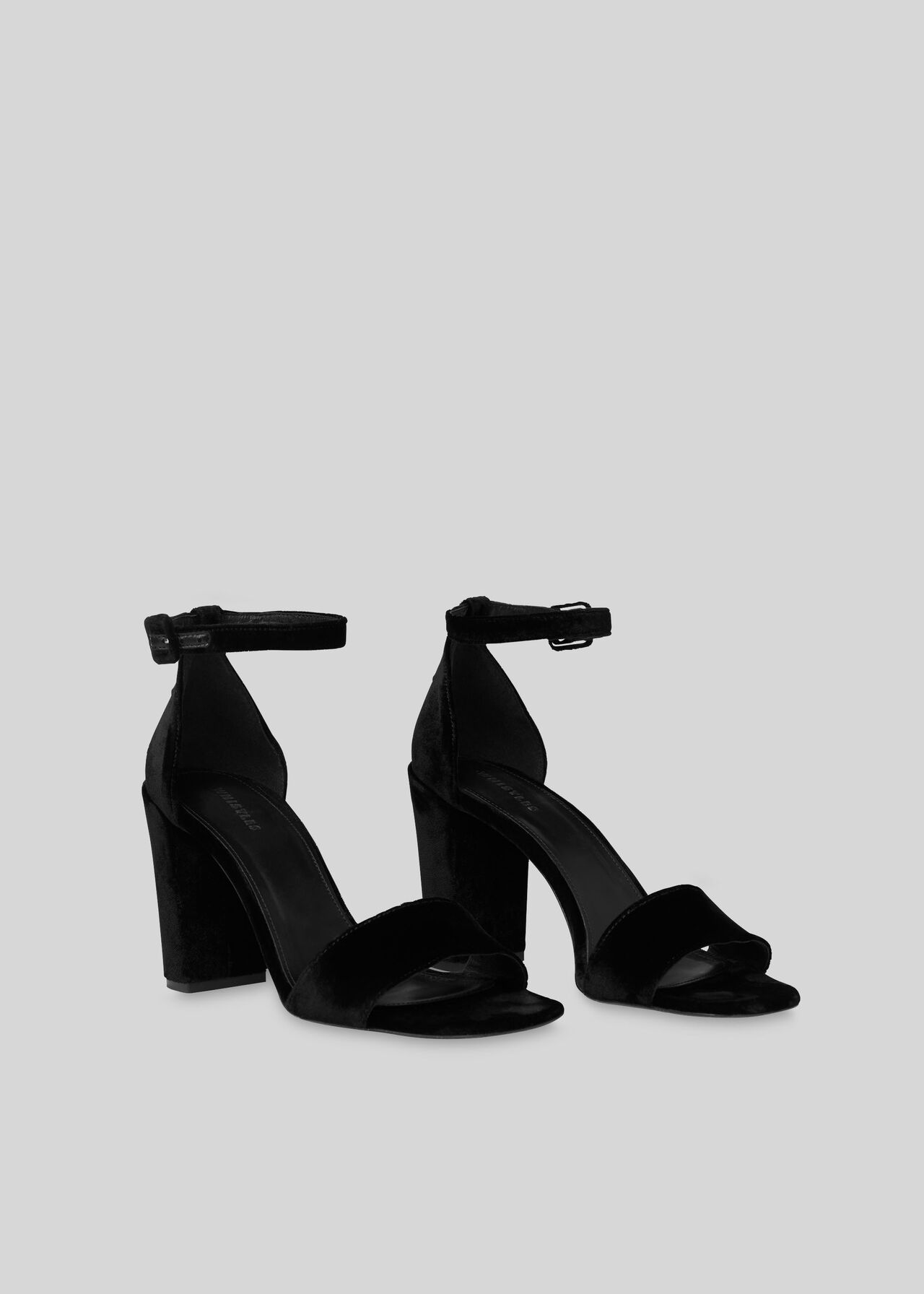 Alba Velvet Block Heel Sandal Black