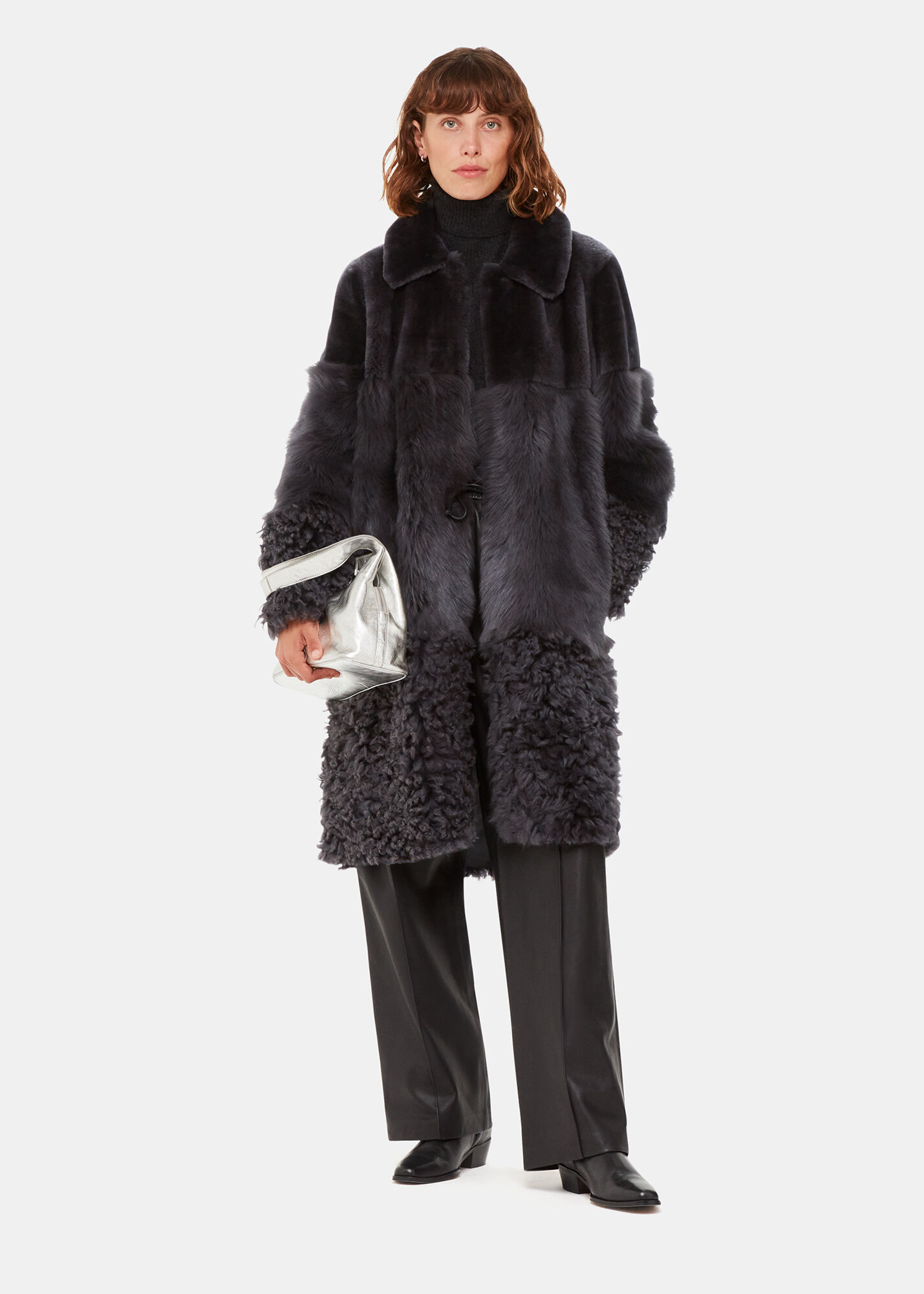 Whistles longline faux fur coat top