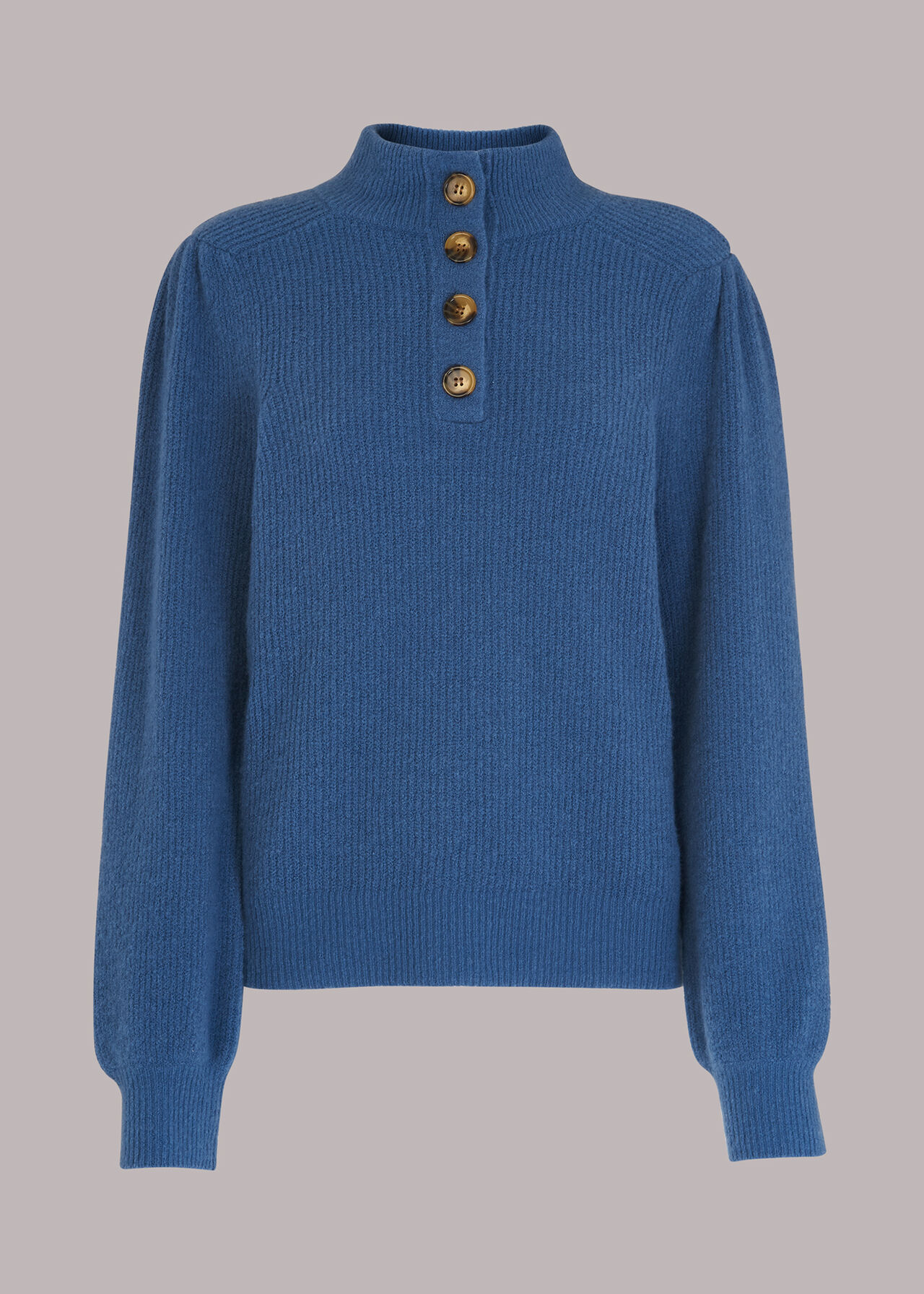 Puff Sleeve Button Sweat