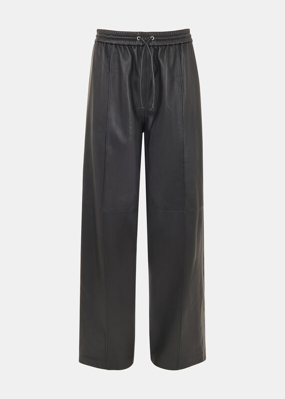 Elasticated  Leather Trouser