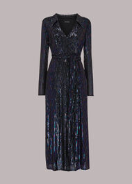 Stripe Sequin Midi Dress